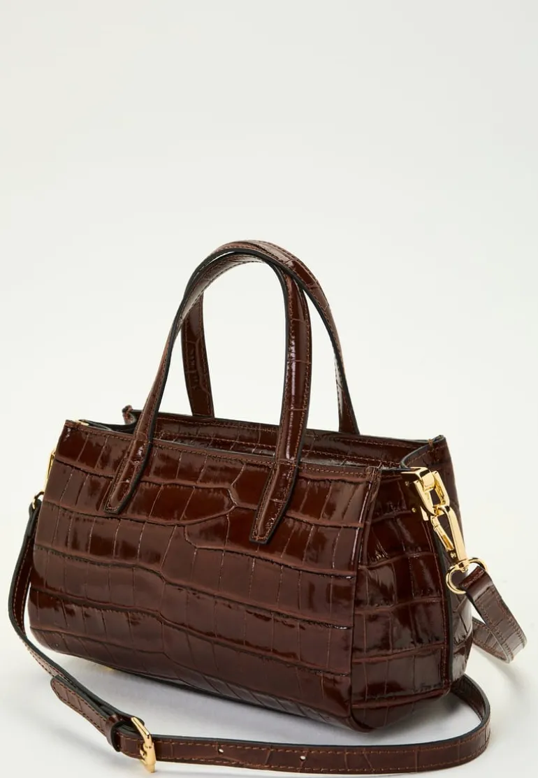 Ancona Glossy Croco Bag