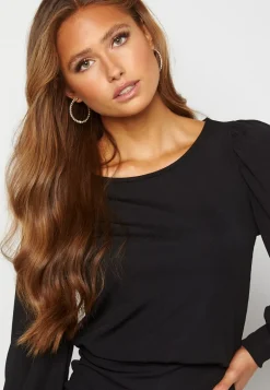 Balloon Sleeve Rib Dress