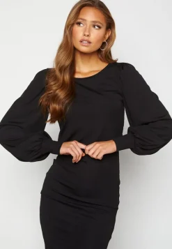 Balloon Sleeve Rib Dress