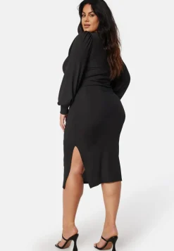 Balloon Sleeve Rib Dress