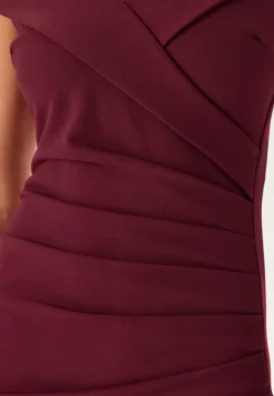 Bardot Pleat Maxi Split Dress