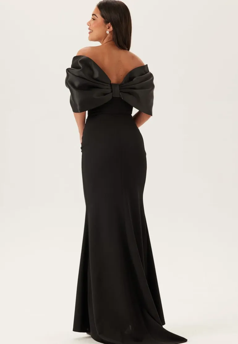 Bardot Satin Bow Back Maxi Dress