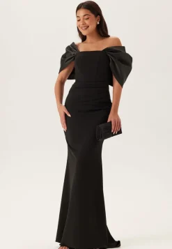 Bardot Satin Bow Back Maxi Dress