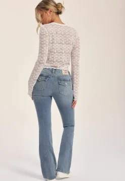 Becca Mid Rise Bootcut Flap