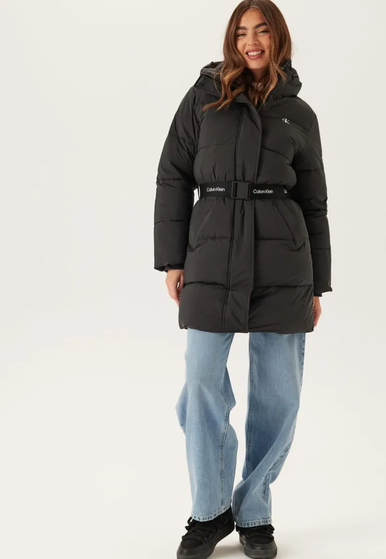 Belted Midweight Long Puffer