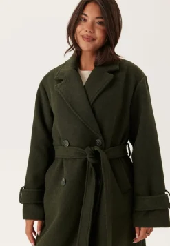 Belted Wool Blend Coat