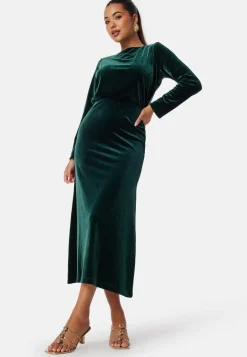 Bow Velvet Midi Dress