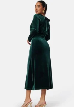 Bow Velvet Midi Dress