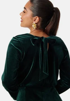Bow Velvet Midi Dress