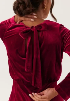 Bow Velvet Midi Dress