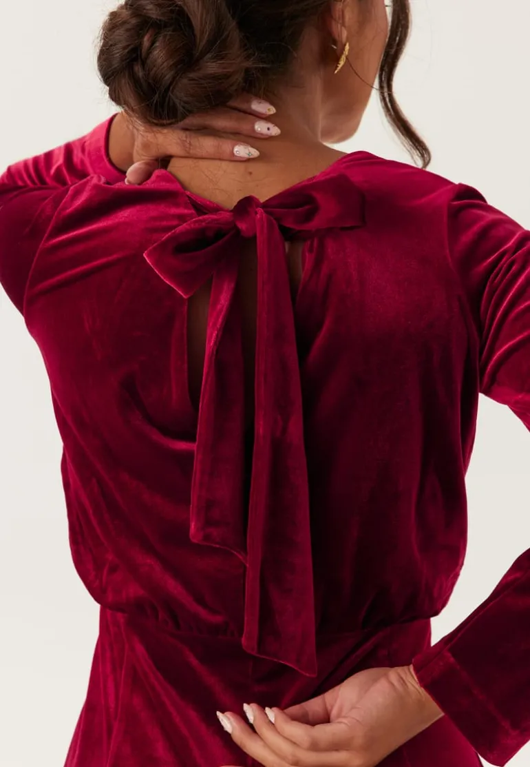 Bow Velvet Midi Dress