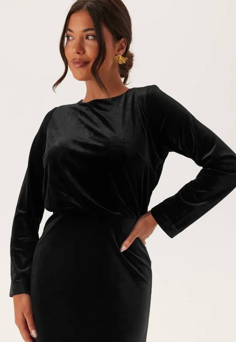 Bow Velvet Midi Dress