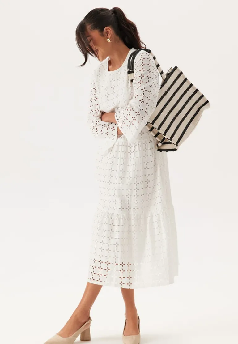 Broderie Anglaise Round Neck Dress