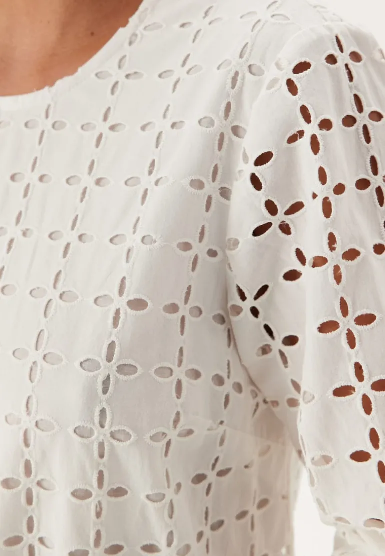 Broderie Anglaise Round Neck Dress