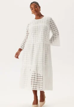 Broderie Anglaise Round Neck Dress