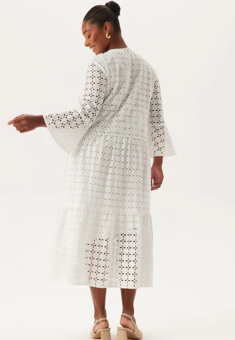 Broderie Anglaise Round Neck Dress