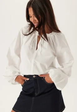 Broderie Anglaise Tie Blouse