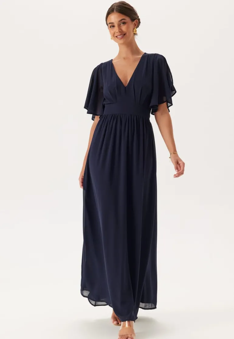 Butterfly Sleeve Chiffon Gown