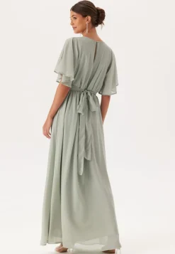 Butterfly Sleeve Chiffon Gown
