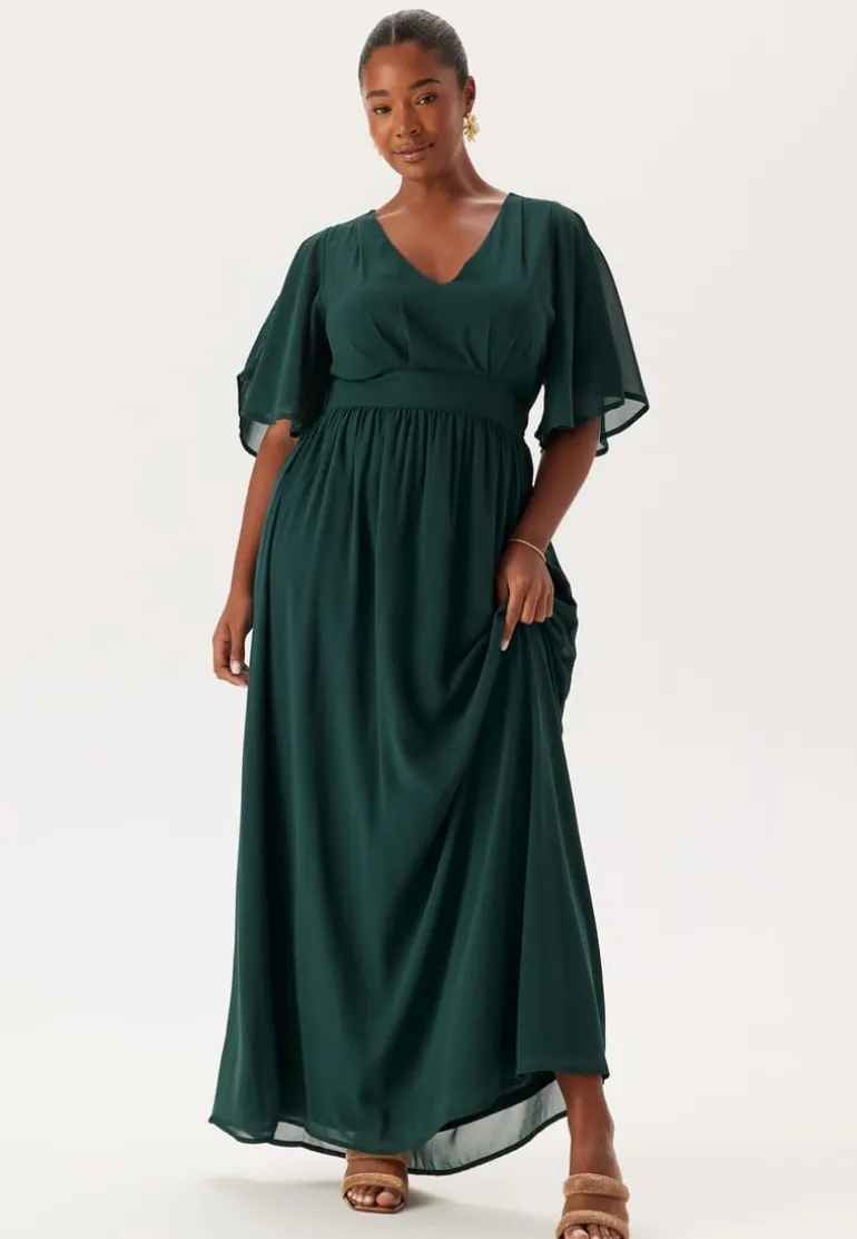 Butterfly Sleeve Chiffon Gown