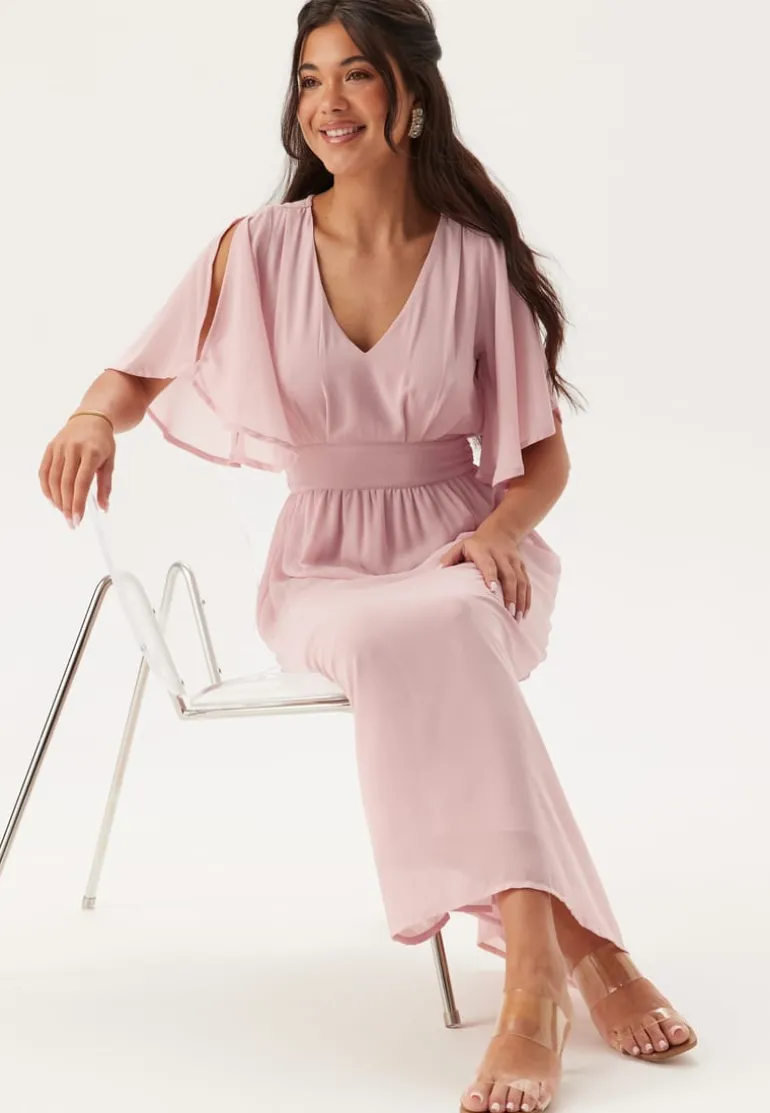 Butterfly Sleeve Midi Dress