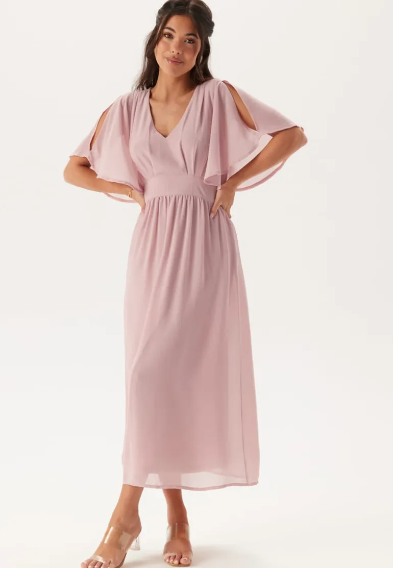 Butterfly Sleeve Midi Dress