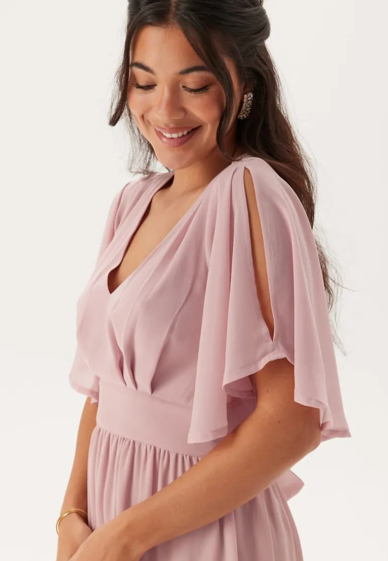 Butterfly Sleeve Midi Dress
