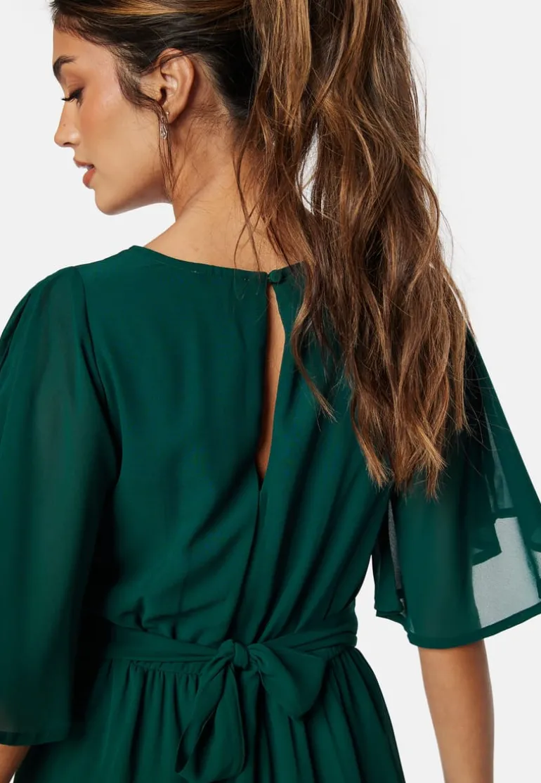 Butterfly Sleeve Midi Dress