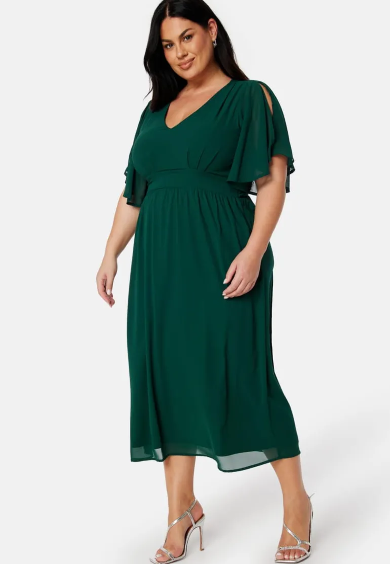 Butterfly Sleeve Midi Dress