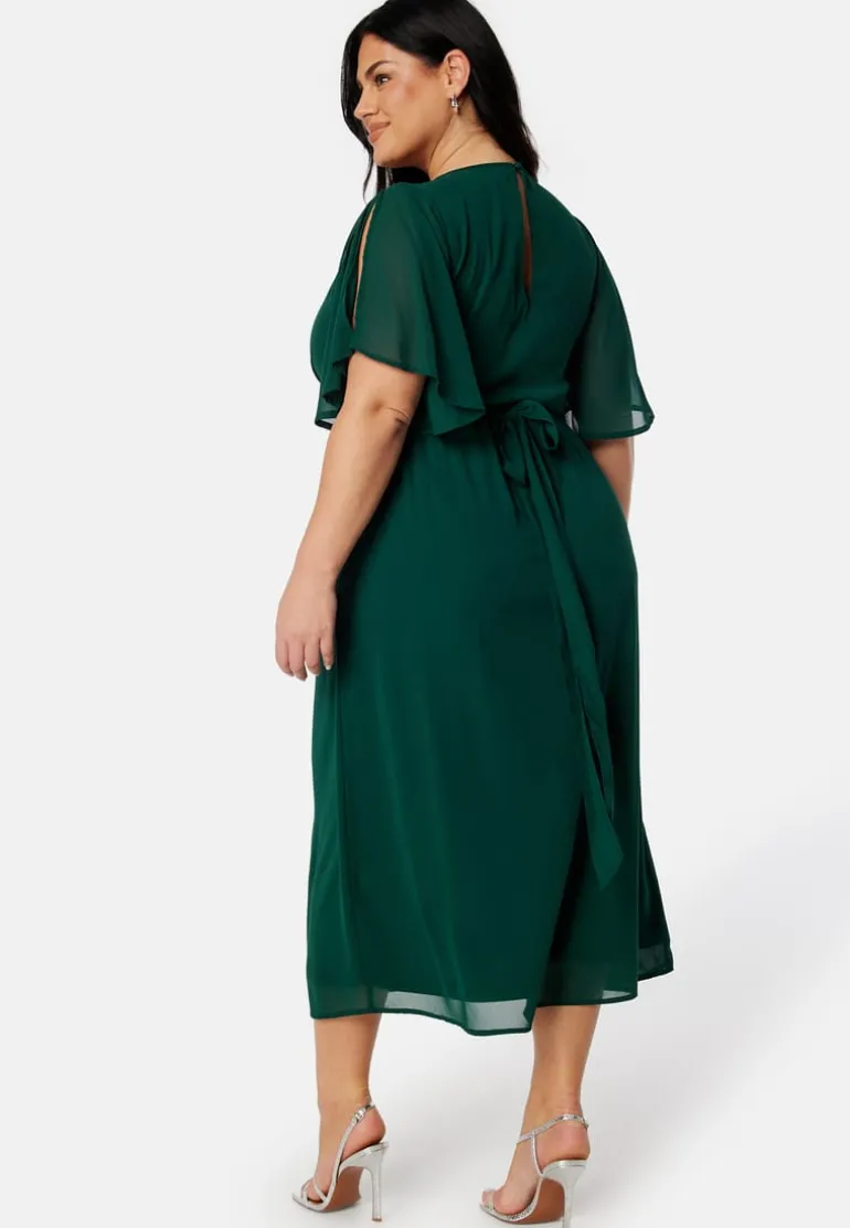 Butterfly Sleeve Midi Dress