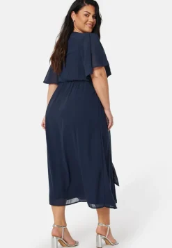 Butterfly Sleeve Midi Dress