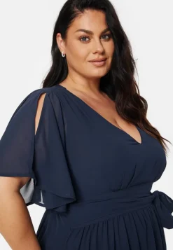 Butterfly Sleeve Midi Dress