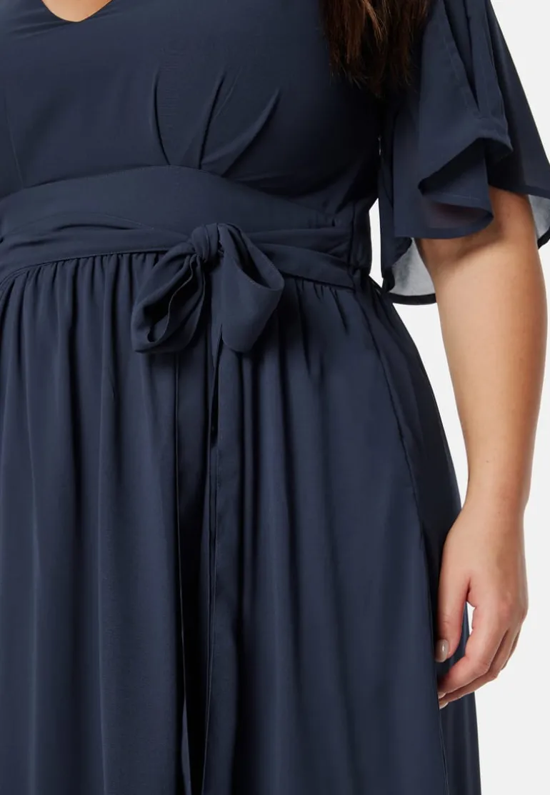 Butterfly Sleeve Midi Dress