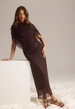 Cape Mesh Ankle Dress