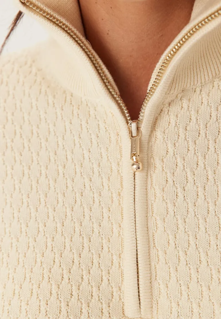 Cotton Textured Half-zip