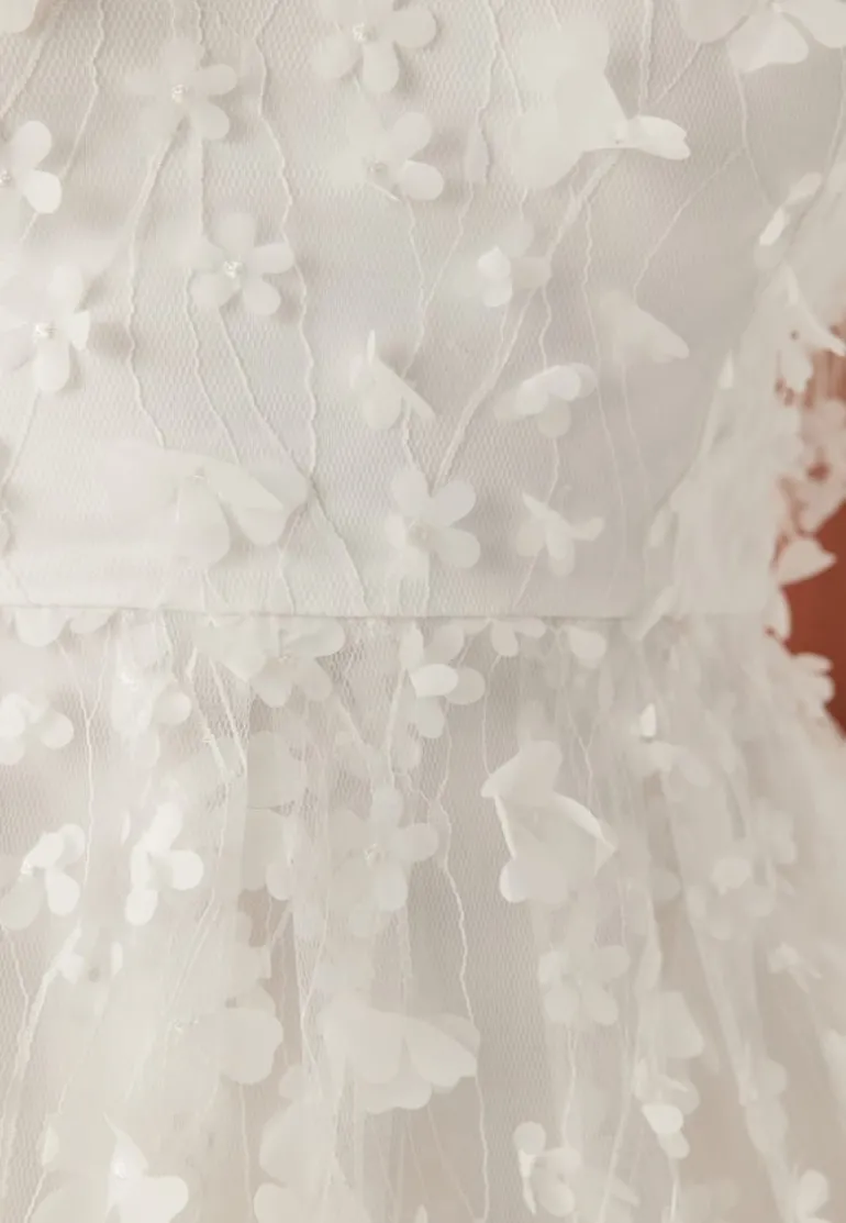 3D Floral V-neck Dress
