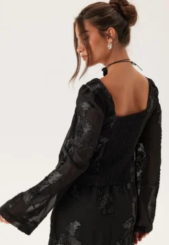 3D Flower Long Sleeve Blouse