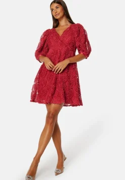 3D Puff Sleeve Dress
