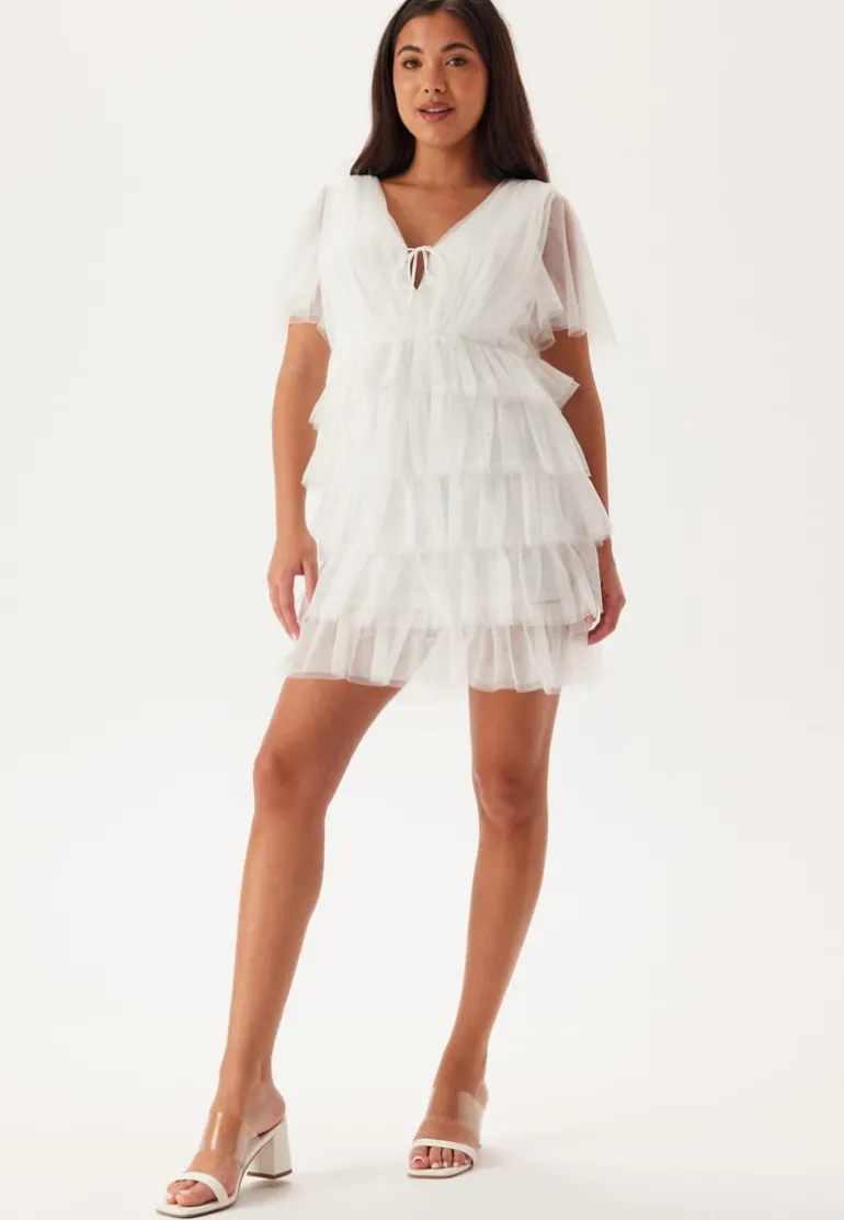 Deep V-neck Tulle Dress