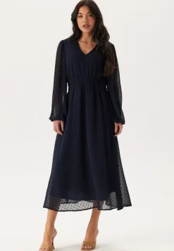 Dobby Dot Smock Midi Dress