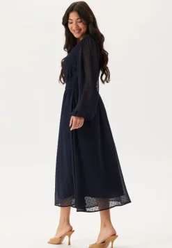 Dobby Dot Smock Midi Dress