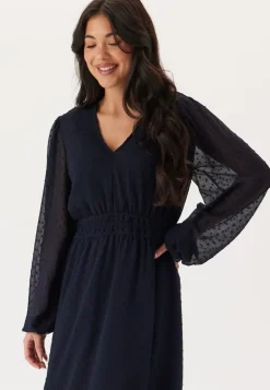 Dobby Dot Smock Midi Dress