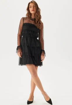 Dotted Mesh L/S Dress