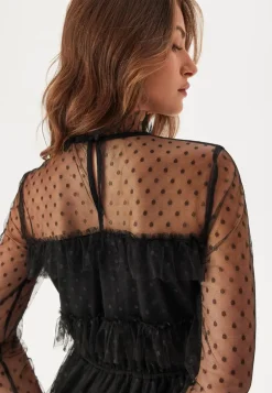 Dotted Mesh L/S Dress