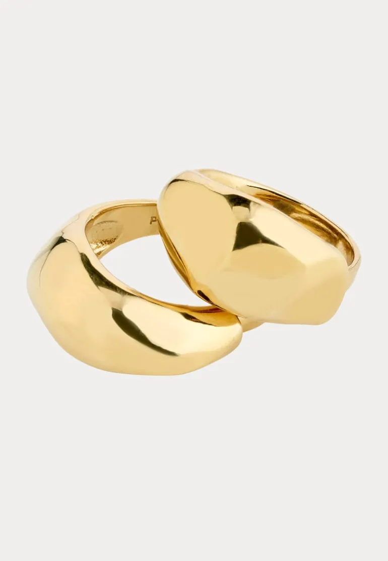 Dune Rings, 2-in-1 Set, Gold-p