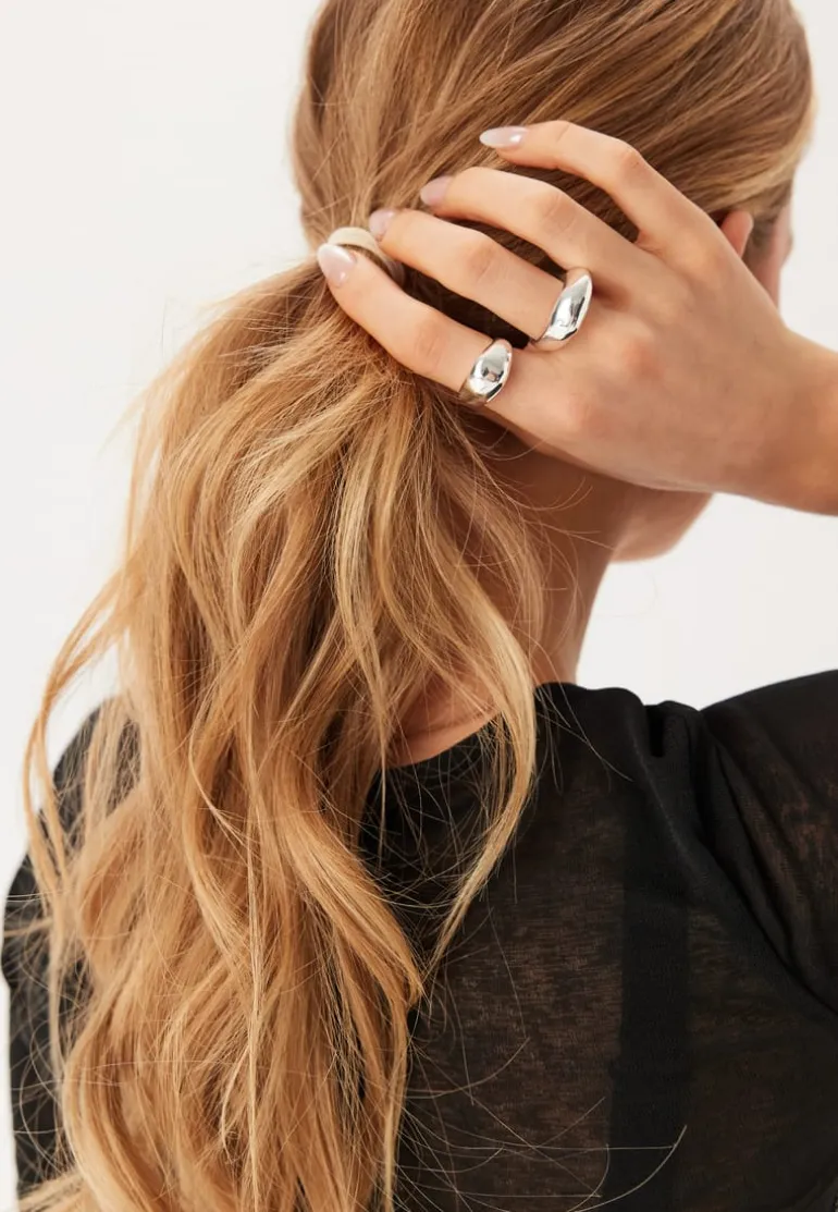 Dune Rings, 2-in-1 Set, Silver