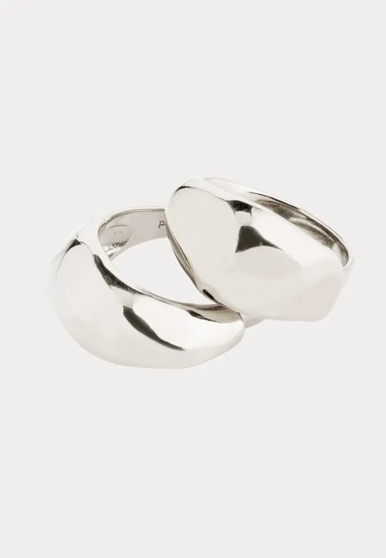 Dune Rings, 2-in-1 Set, Silver