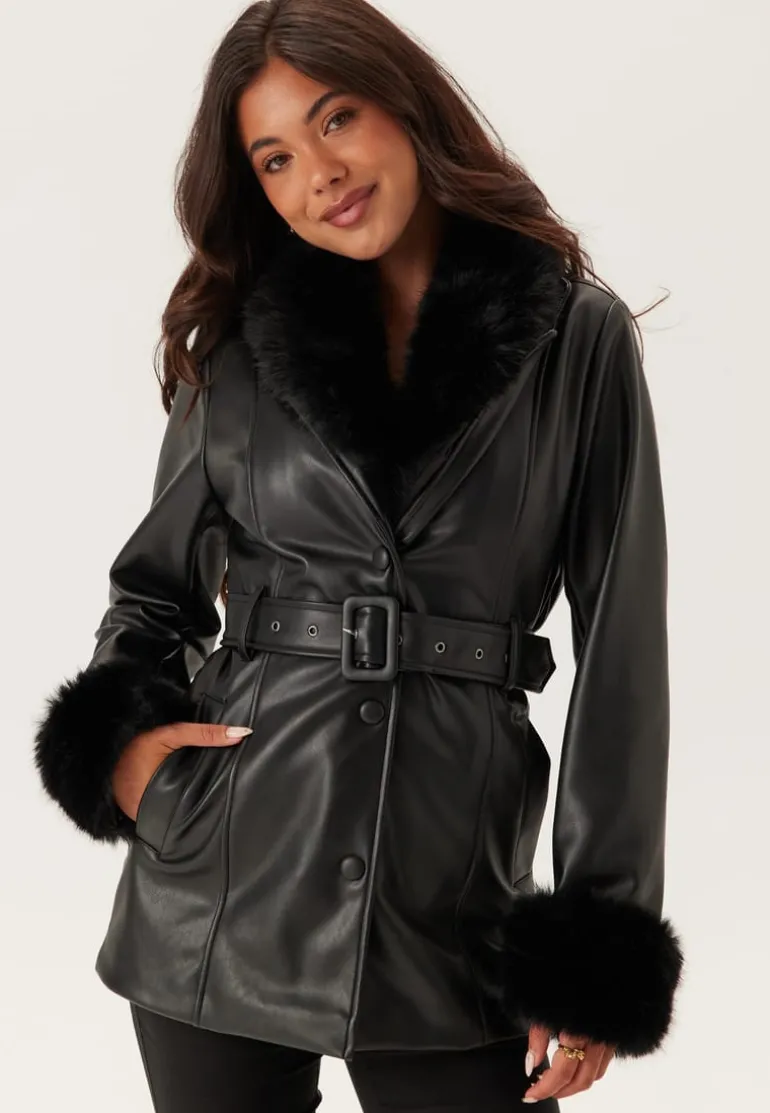 Faux Fur PU Jacket