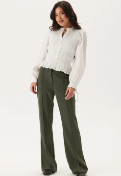 Flared Structured Suit Trousers