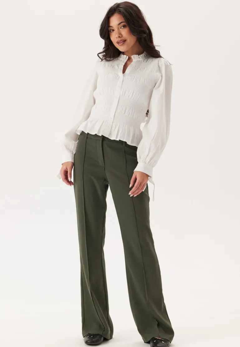Flared Structured Suit Trousers